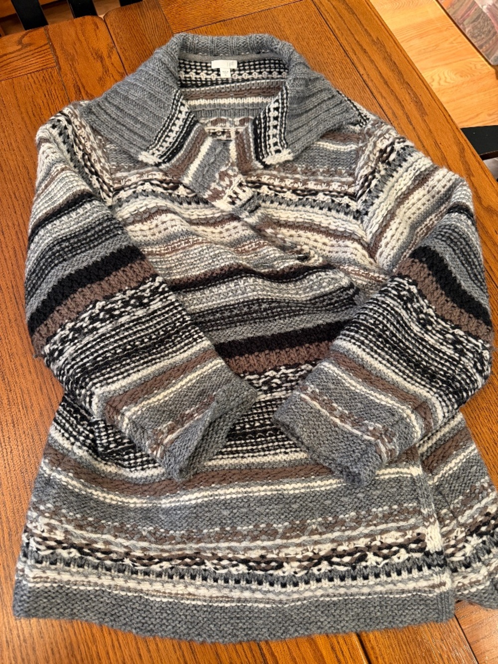J. Jill multi colored shawl sweater
